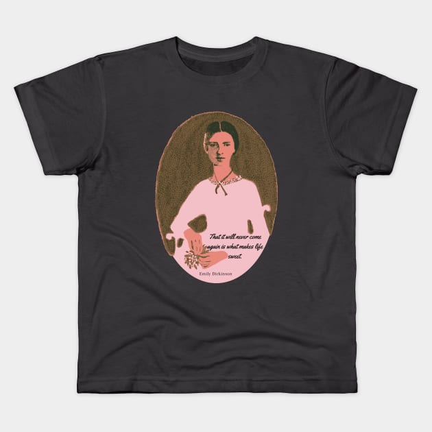 Emily Dickinson stamp and quote Kids T-Shirt by artbleed